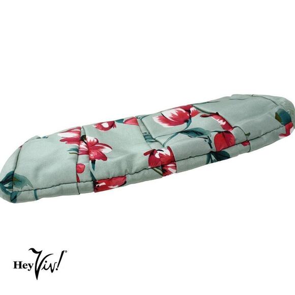 Express Floral Clutch Handbag in Sea Green and Pink Satin 12" Across - Hey Viv - Picture 3 of 7